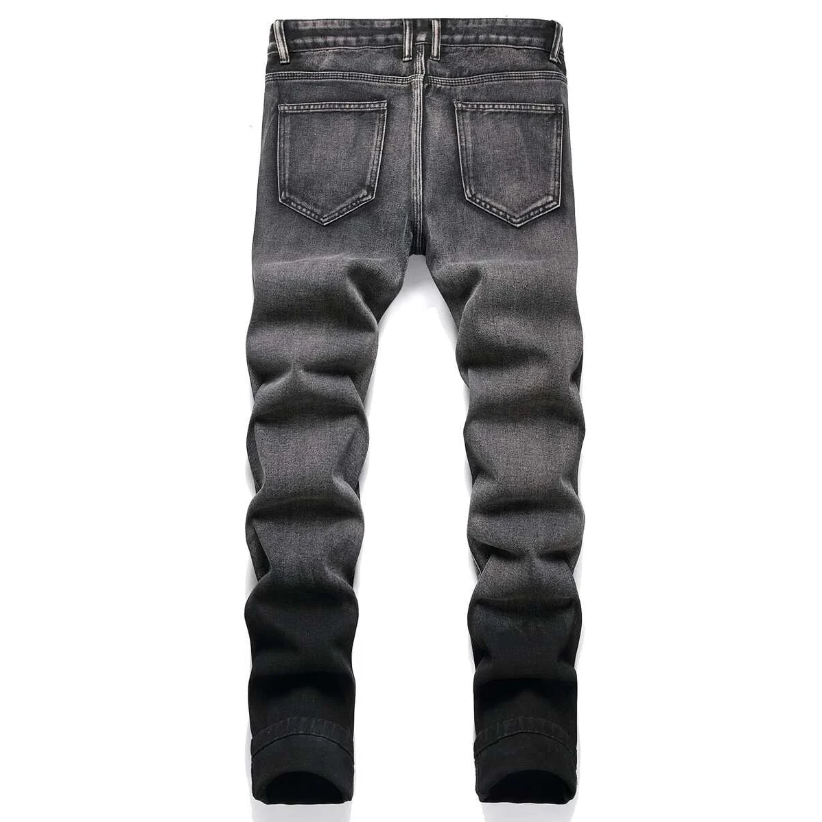 Wholesale Distressed Jeans Men Black Stretchy Slim Fit Hip Hop Destroyed Broken Holes Ripped Man Breathable  Frayed Denim Pants