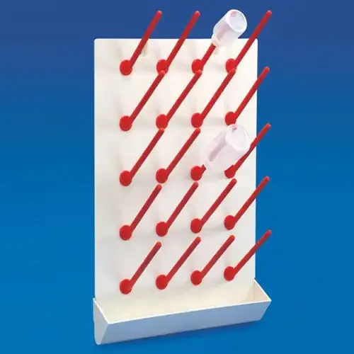 Acrylopitrile Butadiene Styrene/Polycarbonate Draining Rack provides an option for post wash draining of tubes & bottles