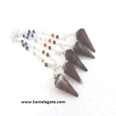 wholesale natural agate gemstone Dalmation Jasper Gemstone Pendulums With Chakra Chain dowsing pendulum for sale