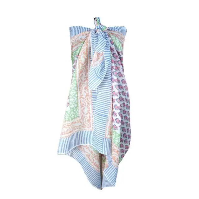 Оптовая Продажа 100% мягкая хлопчатобумажная ткань ручной работы низкая цена шарфы для пляжа