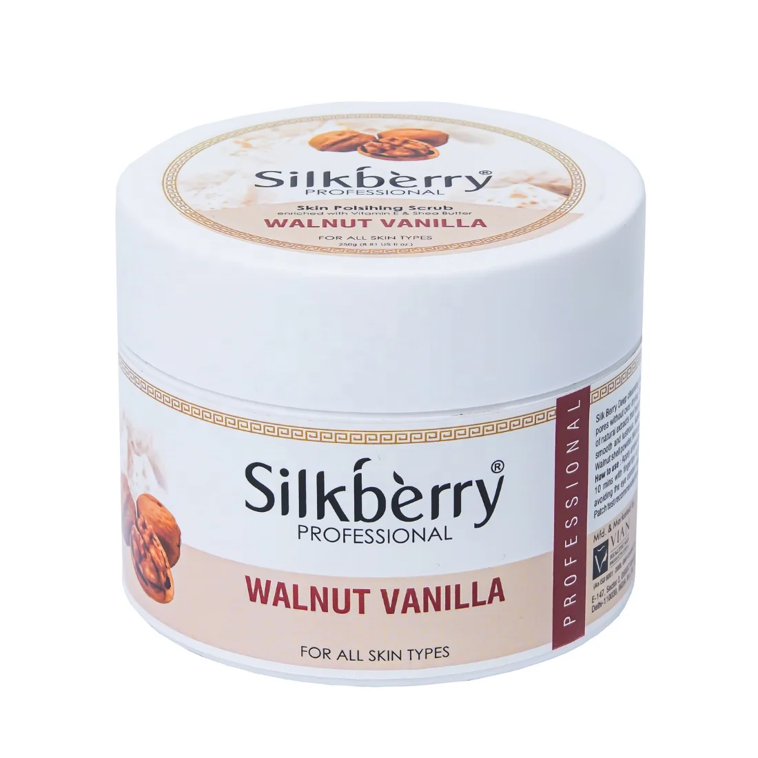 Silkberry Walnut Vanilla Aloevera Gel Based Scrub for Women Suitable for All Skin Types Face Scrub Exfoliating Facial Cleanser