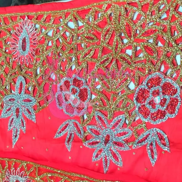 african George Wrappers With beaded Net Lace Fabrics For wedding African women