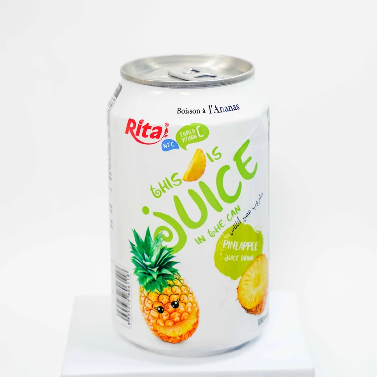 Vietnam Natural Good For Your Health 330ml Can Juice with Pulp and Pineapple Flavor Manufacturer