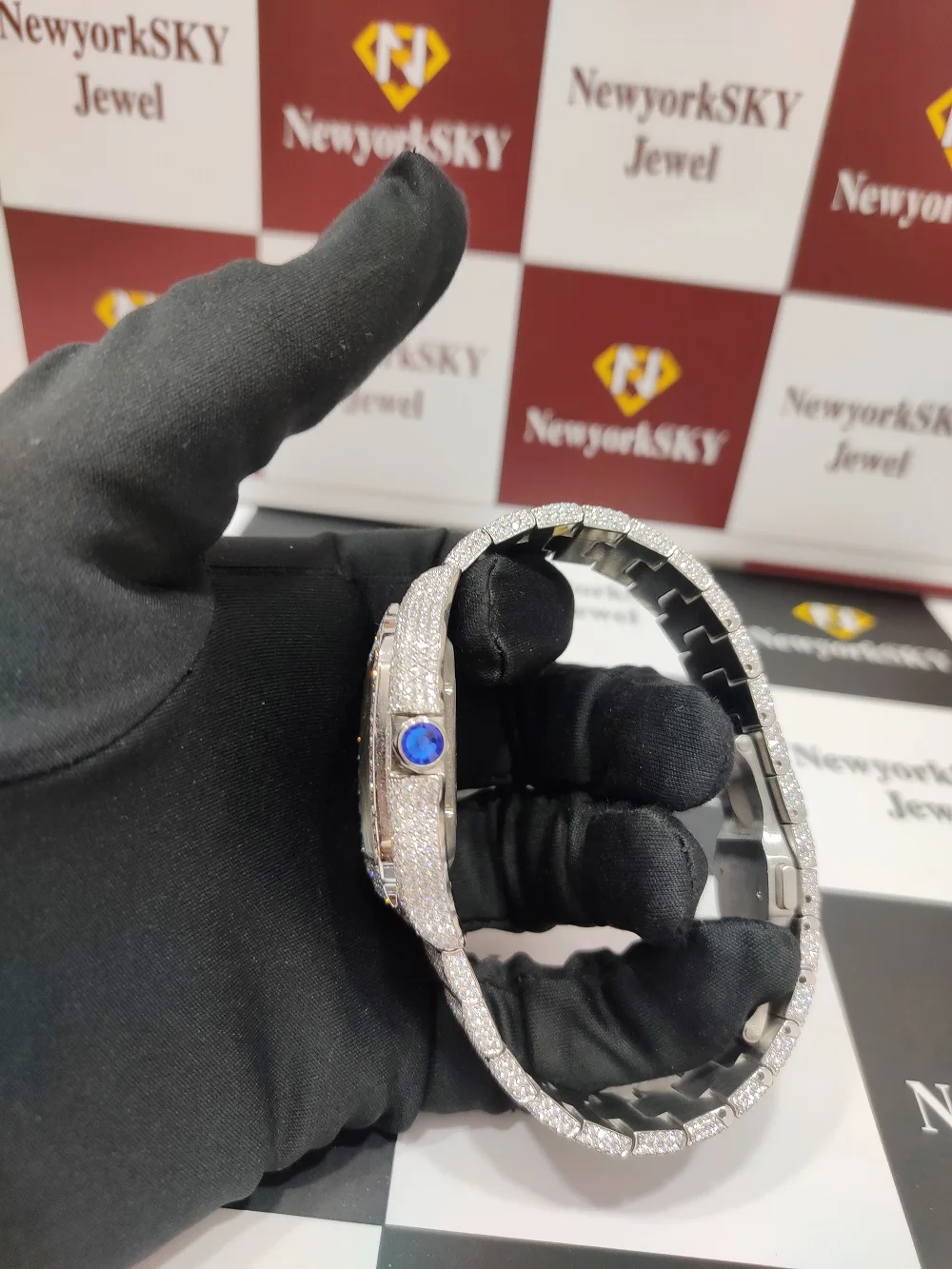 Большой производитель хорошее качество VVS Moissanite Diamonds микро-установка обледенение хип-хоп мужские наручные часы