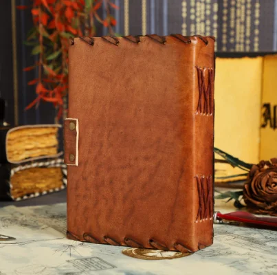 Book of Spells Leather Journal Deckle Edge Paper Grimoire Third Eye Vintage Leather Journal Book of Shadows