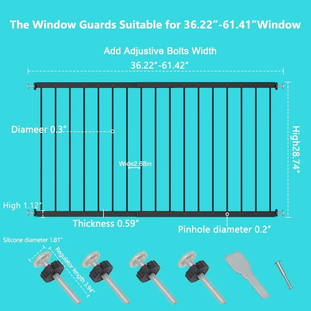Window Safety Guards for Children Kids Child Toddler Pets Proof Guard Gate for Home