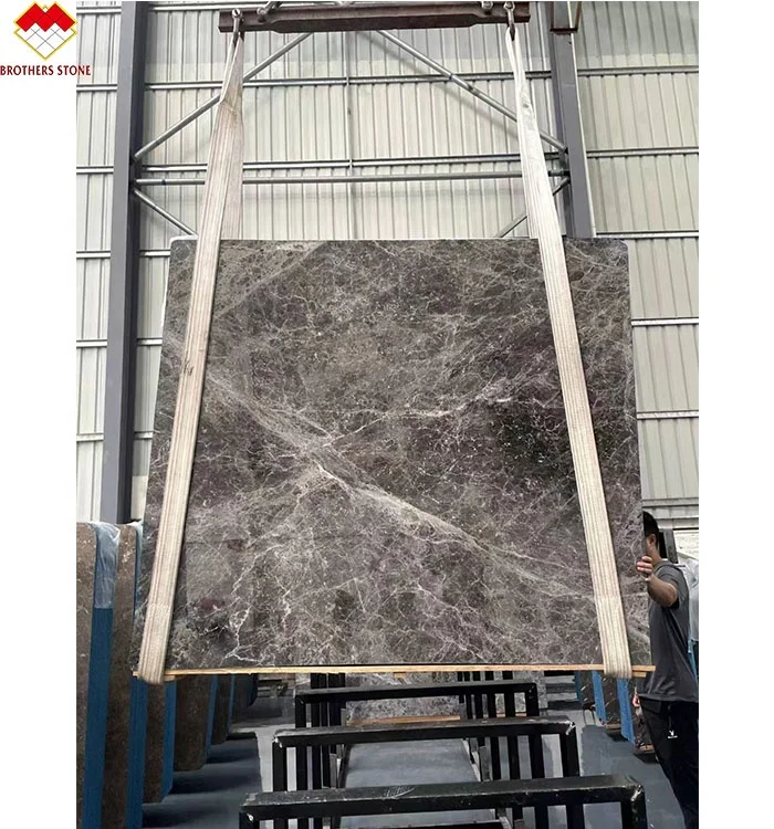 High Quality Turkish Her-mes Grey Marble Slabs Glazed Armani Grey Polished Carrara Marble Tiles Calcite Type for Villas