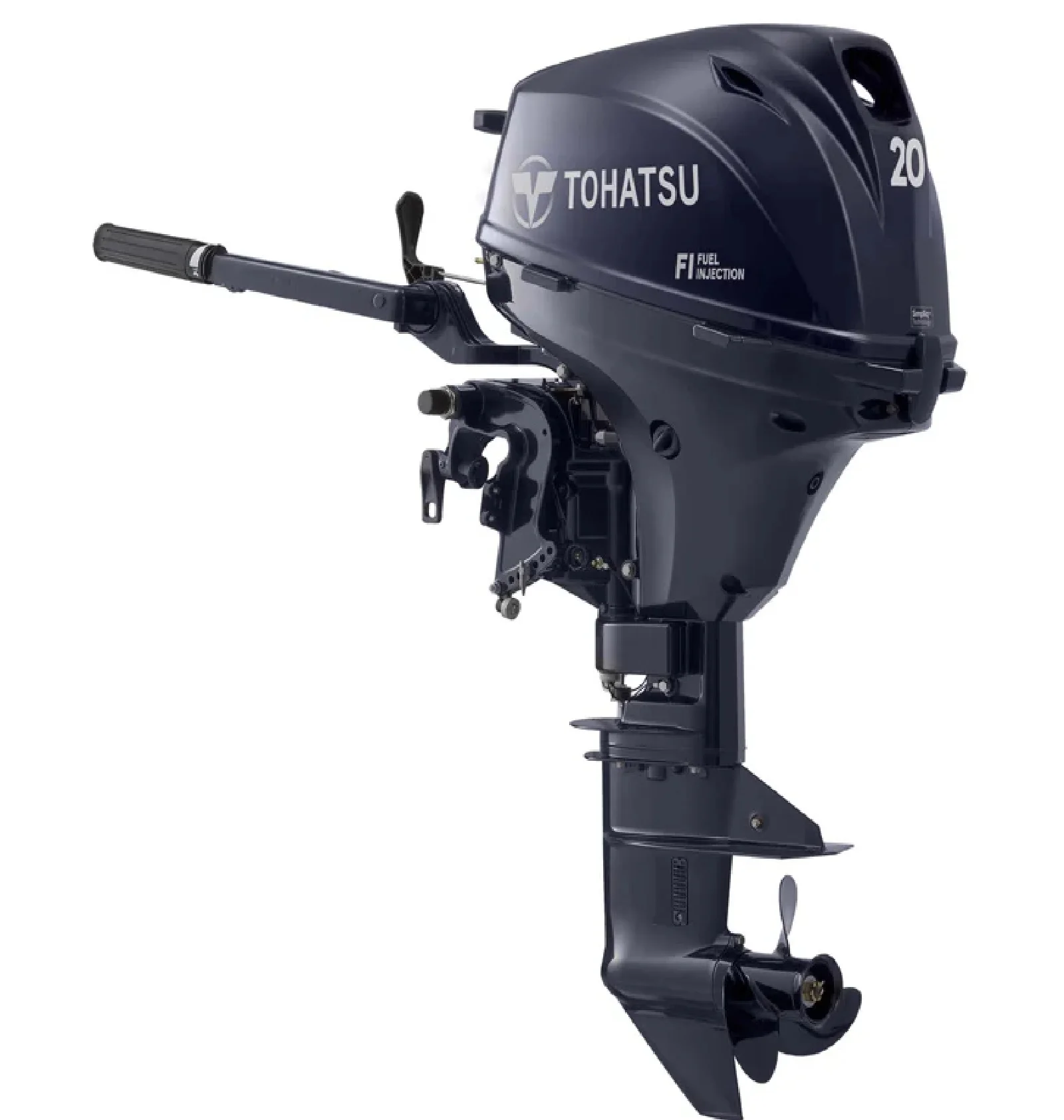 Tohatsus 20 HP 4 STROKE OUTBOARD MANUAL START LONG SHAFT TILLER IN STOCK MFS 20EL