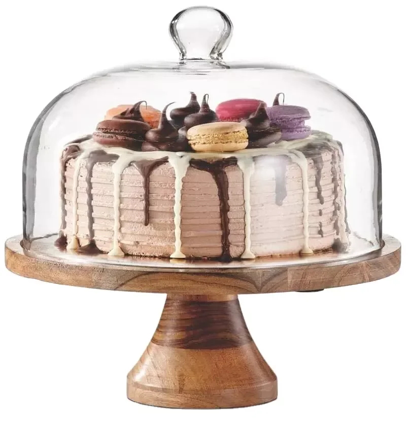 Glass Cake Stand with Dome Cheese Board Covered Platter and Serving Tray for Pastries Pies Appetizers in good price