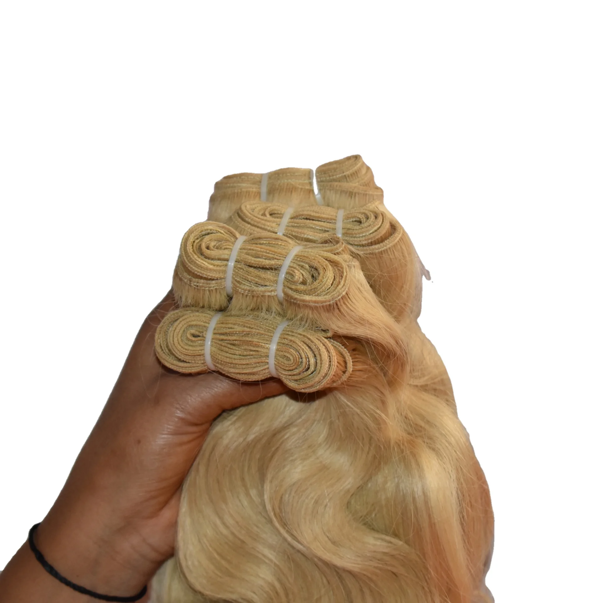 Natural unprocessed blonde 613 bodywave Indian cuticle aligned manufactures weaving human hair