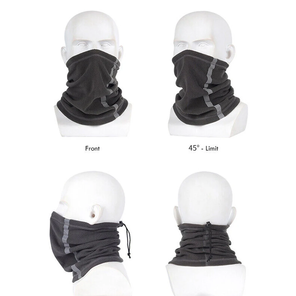 2023 Winter Fleece Outdoor Anti-cold Reflective Pull Rope Neck Tube Scarf Half Face Scarf