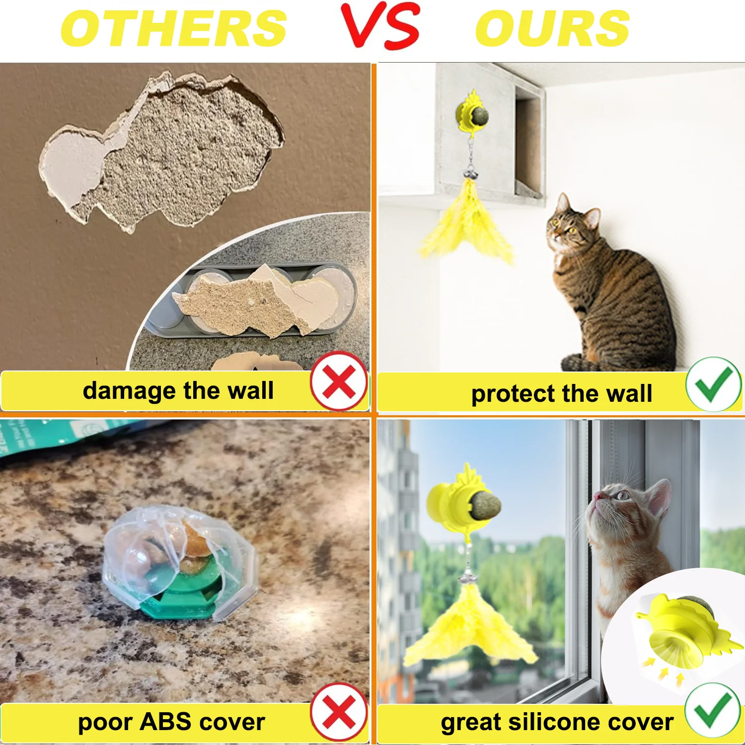 2024 Customized Silicone Catnip Ball of Toy For Cat Manufacturer Interesting and Interactive Pet Toys with Catnip for Play Ball