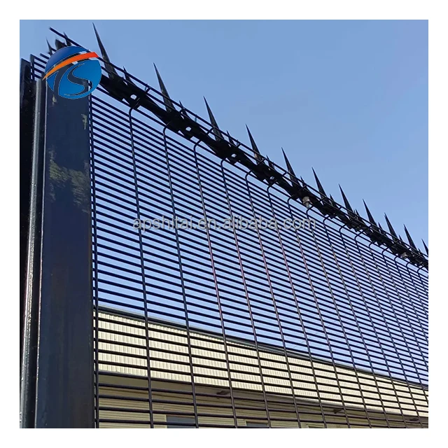 anti climbing outdoor airport 358 fence with barbed nail galvanized privacy fence  high security 358 fence panels
