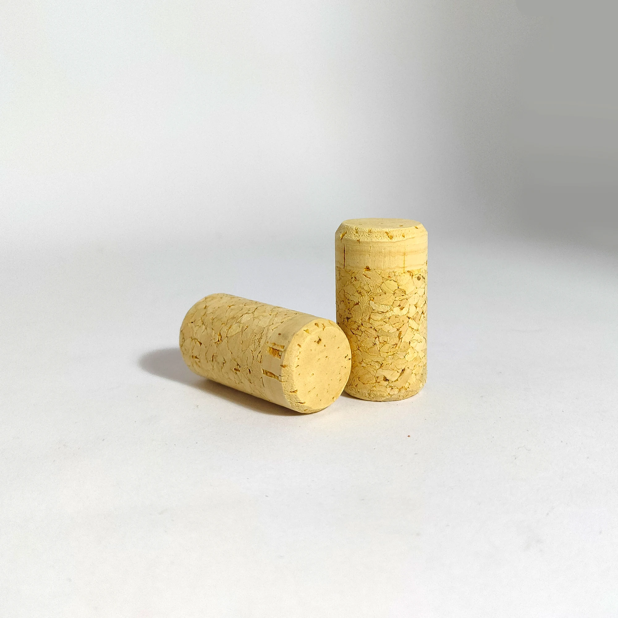 Manufactured pressed Cork stoppers for wine with whole-piece cork disks one sided 44x23.5mm