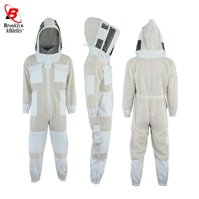 3 Layers Fully Ventilated Beekeeping Suit with Fir Against Fencing Veil