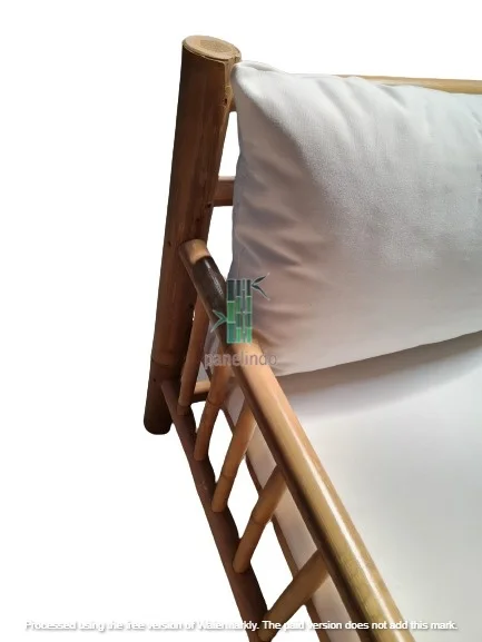 Bamboo Chair With waterproof bottom cushion and back pillow sofa living room customization indonesia