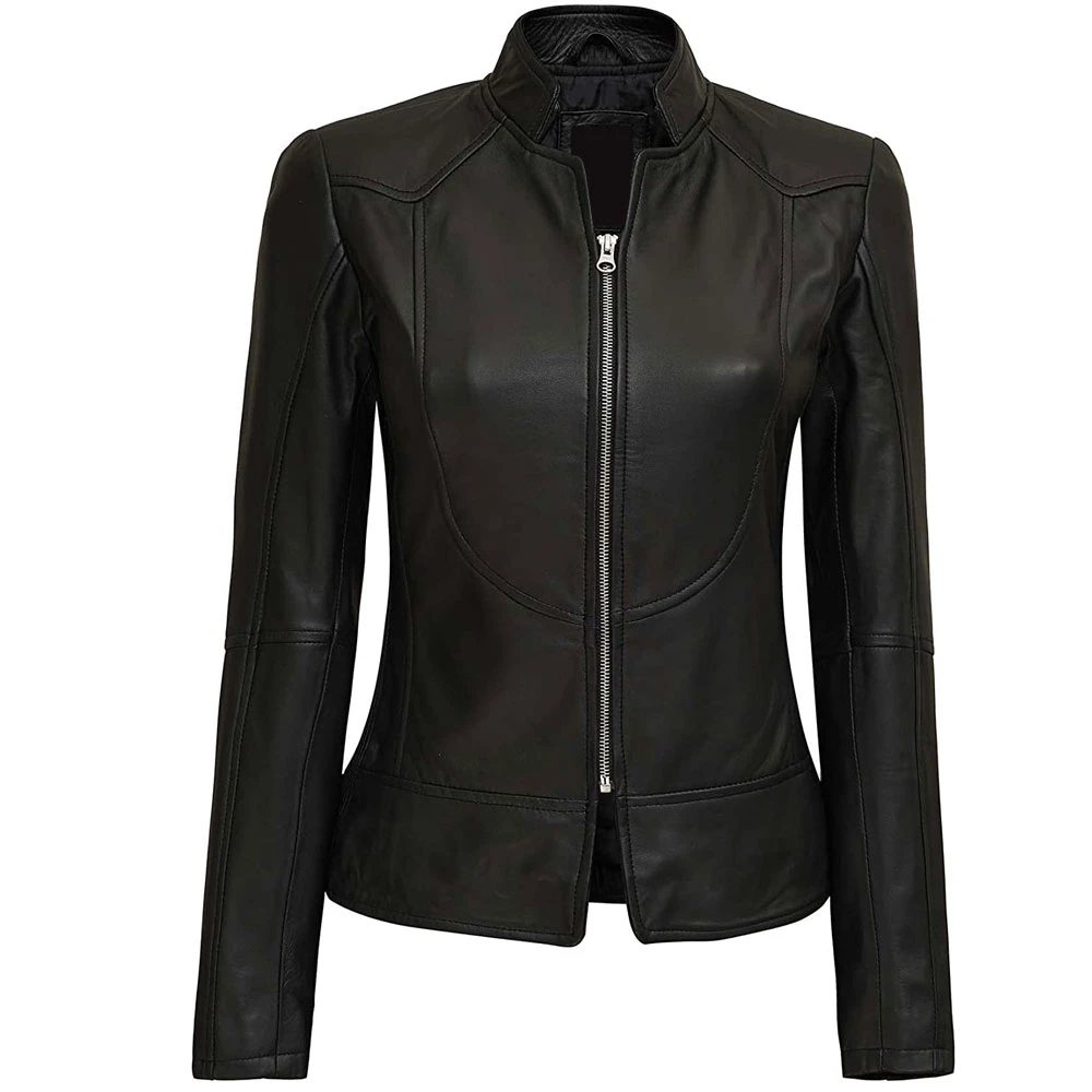 Wholesale Women plus size leather jacket ladies Jacket motorcycle winter black pure pu faux leather jacket female street style