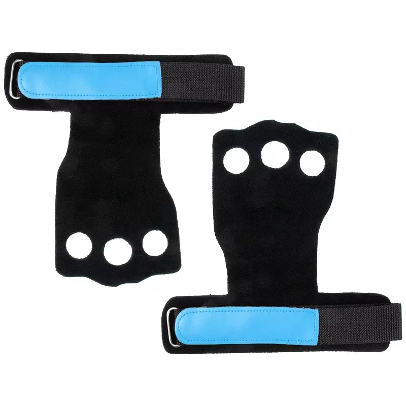 GAF 3 Hole Finger Leather Hand Grips For Gymnastics Pull Up Weight Lifting Kettlebells And Cross Training