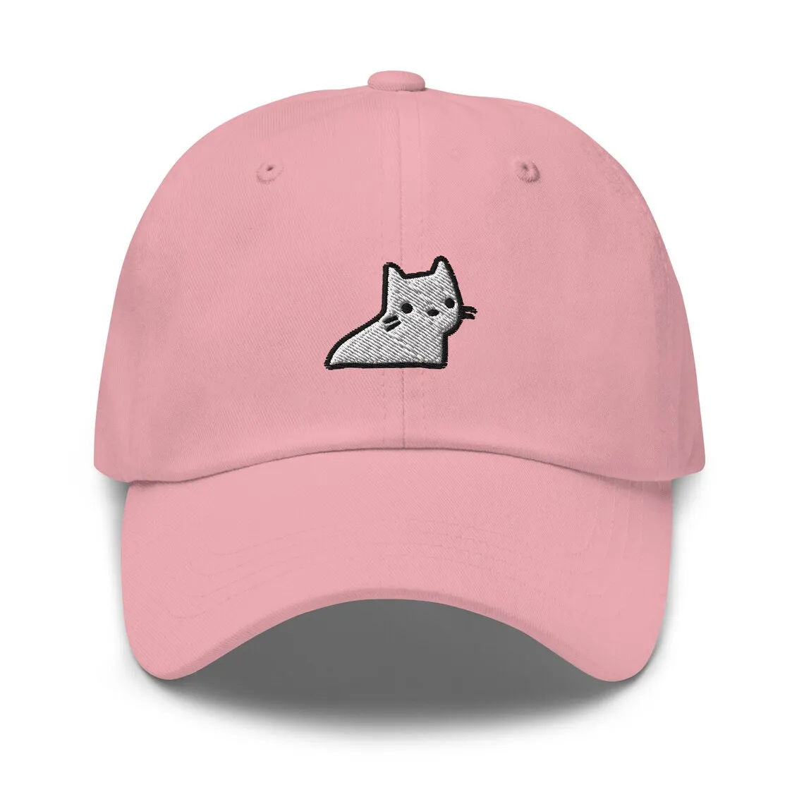 Ghost Cat Dad Hat Embroidered Unisex Handmade Dad Hat Adjustable Baseball Hats Gift Multiple Colors Vietnam Manufact