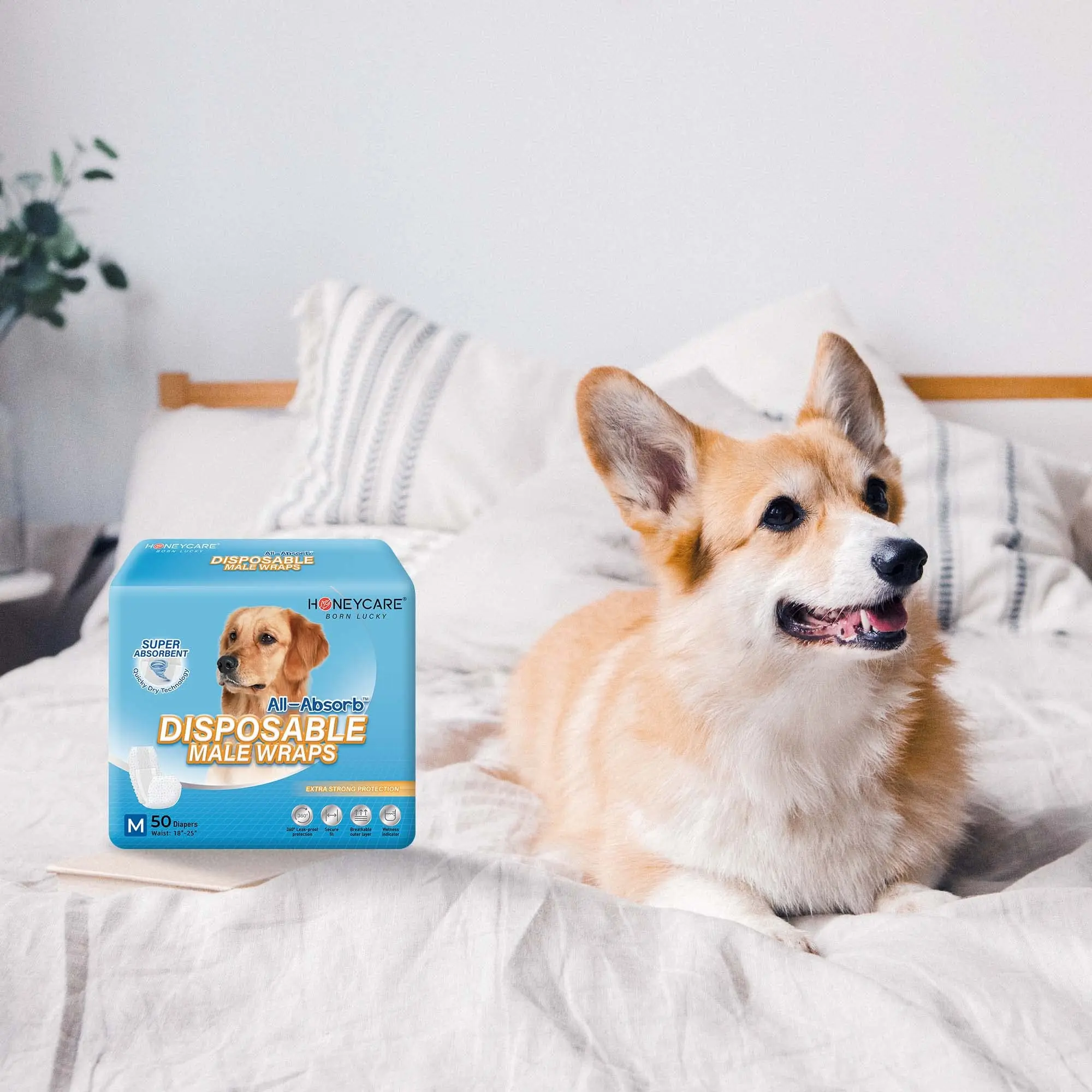 Male Dog Wrap designed with a breathable outer layer for added comfort your dog will love with a a super absorbent core