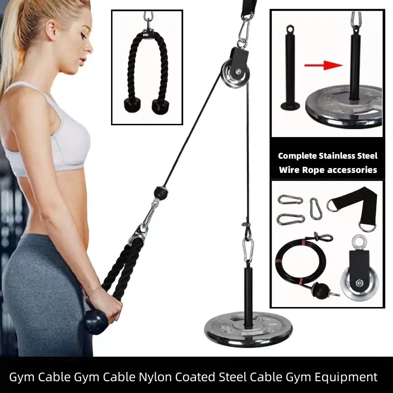 On sale Black nylon coated gym cable pvc coated steel wire cable for fitness equipment