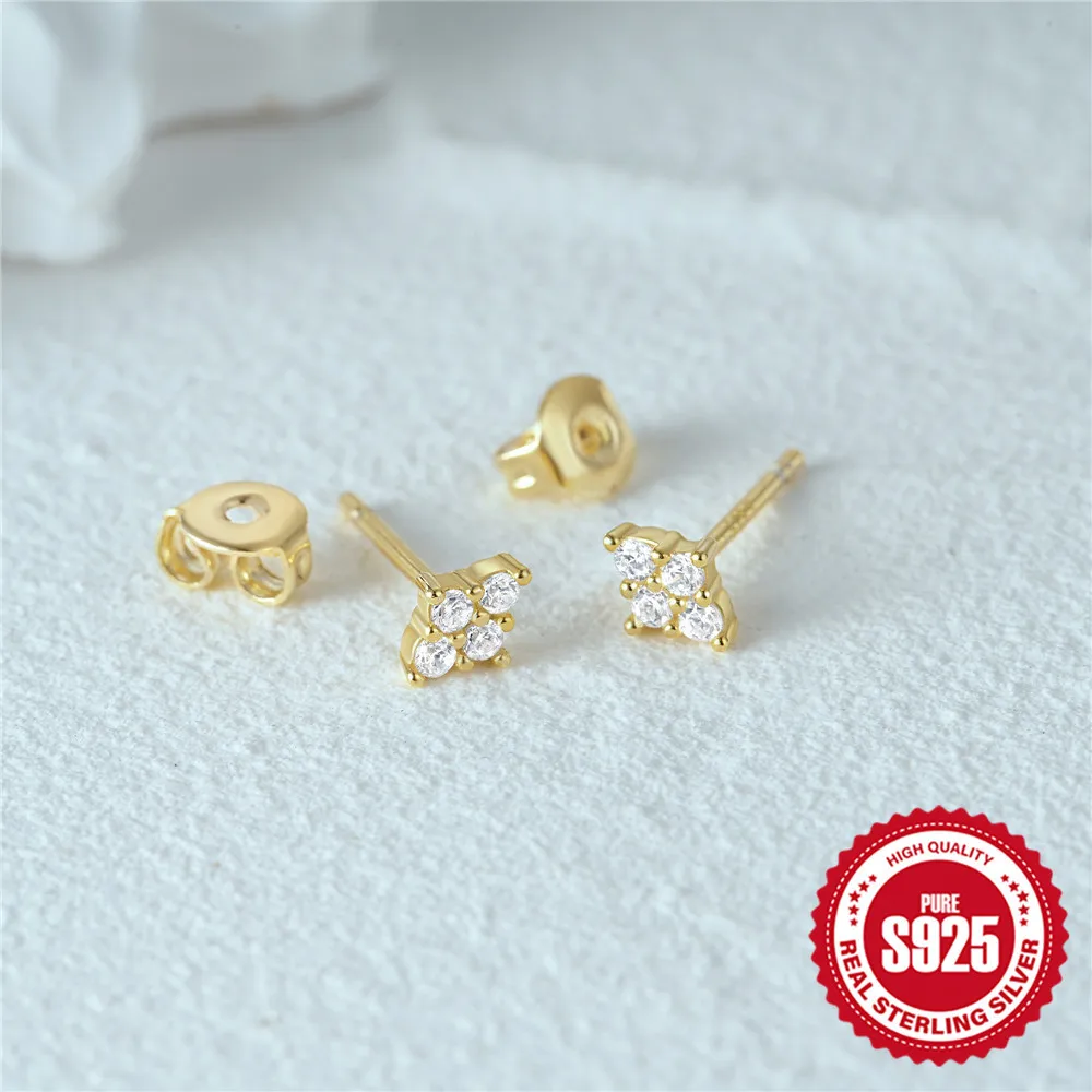 Aimgal fine jewelry S925 sterling silver classic marquise diamond earrings stackable  tarnish free