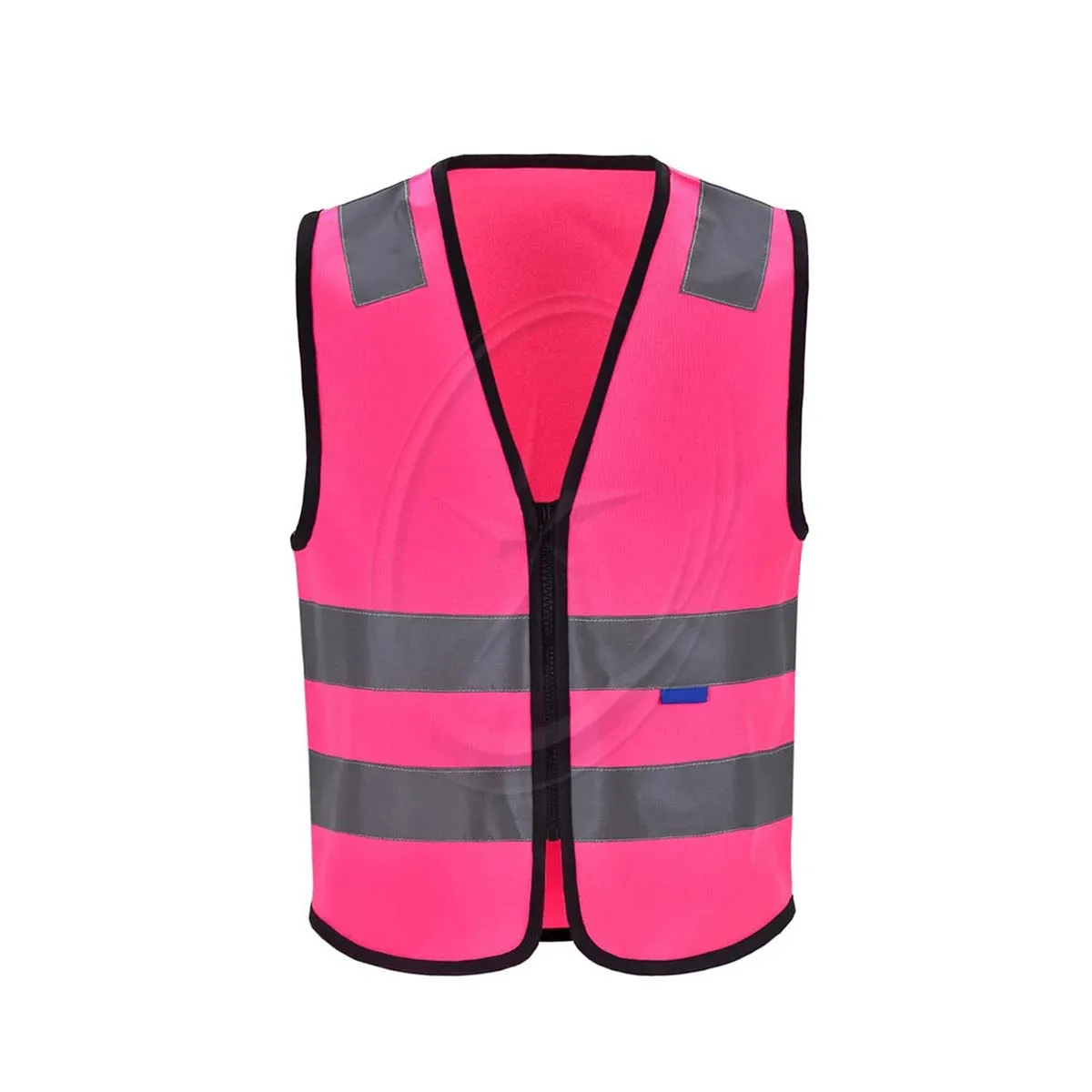 hi vis,winter,workwear Safety Vest Fluorescent Pink Reflective Workwear Hi Viz With Pockets And Zipper Customized Logo