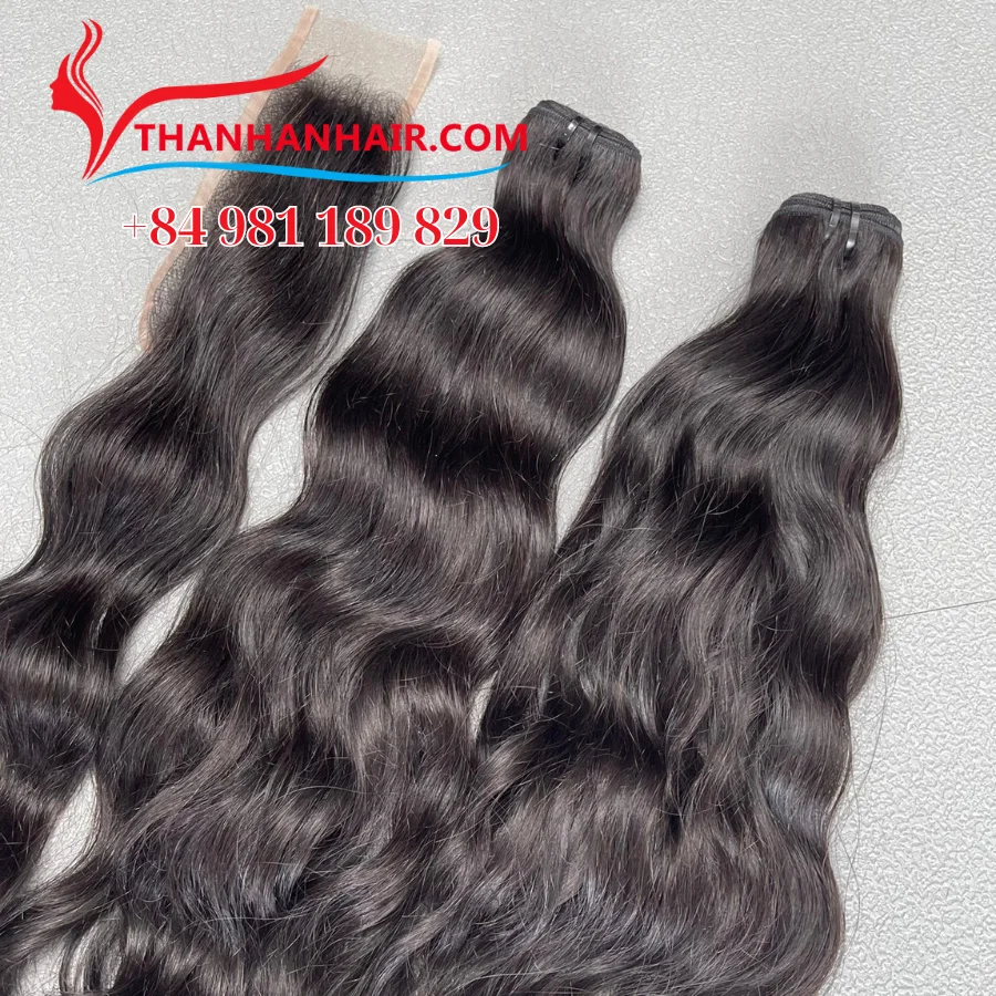 Double weft hair extensions human virgin hair bundle for beauty women, lifelike meche human hair 100% Vietnam virgin color