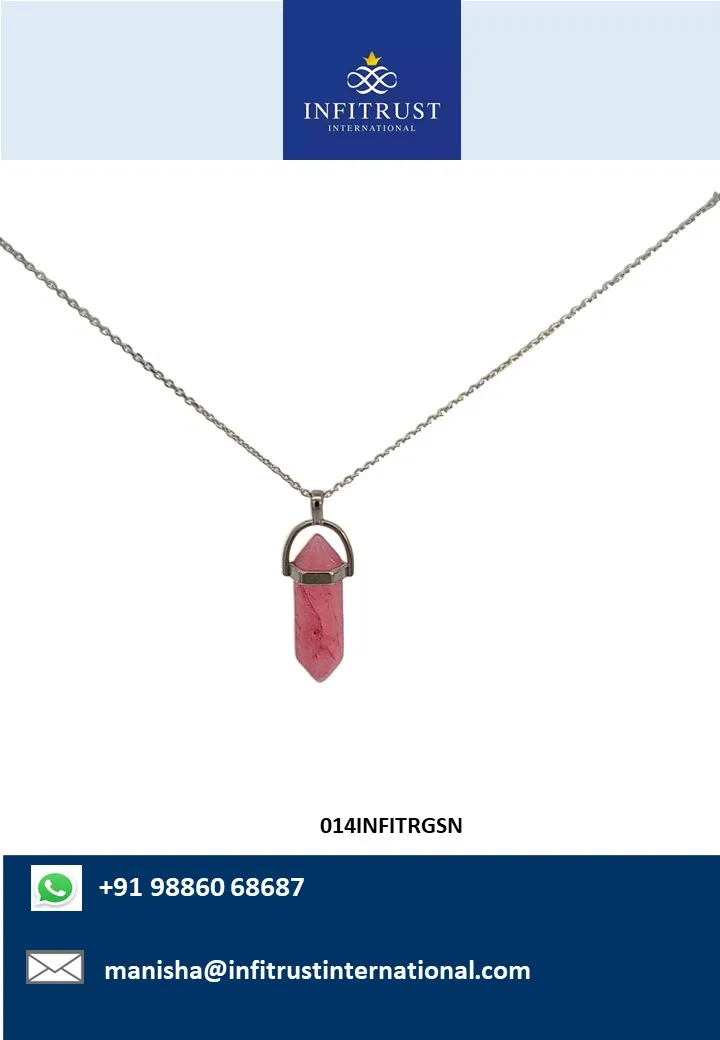 Womens Wholesale Rose Quartz Fashion Necklace Elegant Pink Stone Symbolizing Love Compassion Emotional Gifts Wedding Engagements