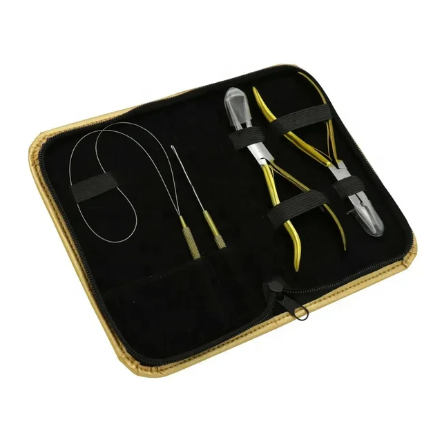 Hair Extension Applicator Tools Kit Microlink Pliers Set Hair Parting & Styling Comb Micro Bead Hair Extension Tools