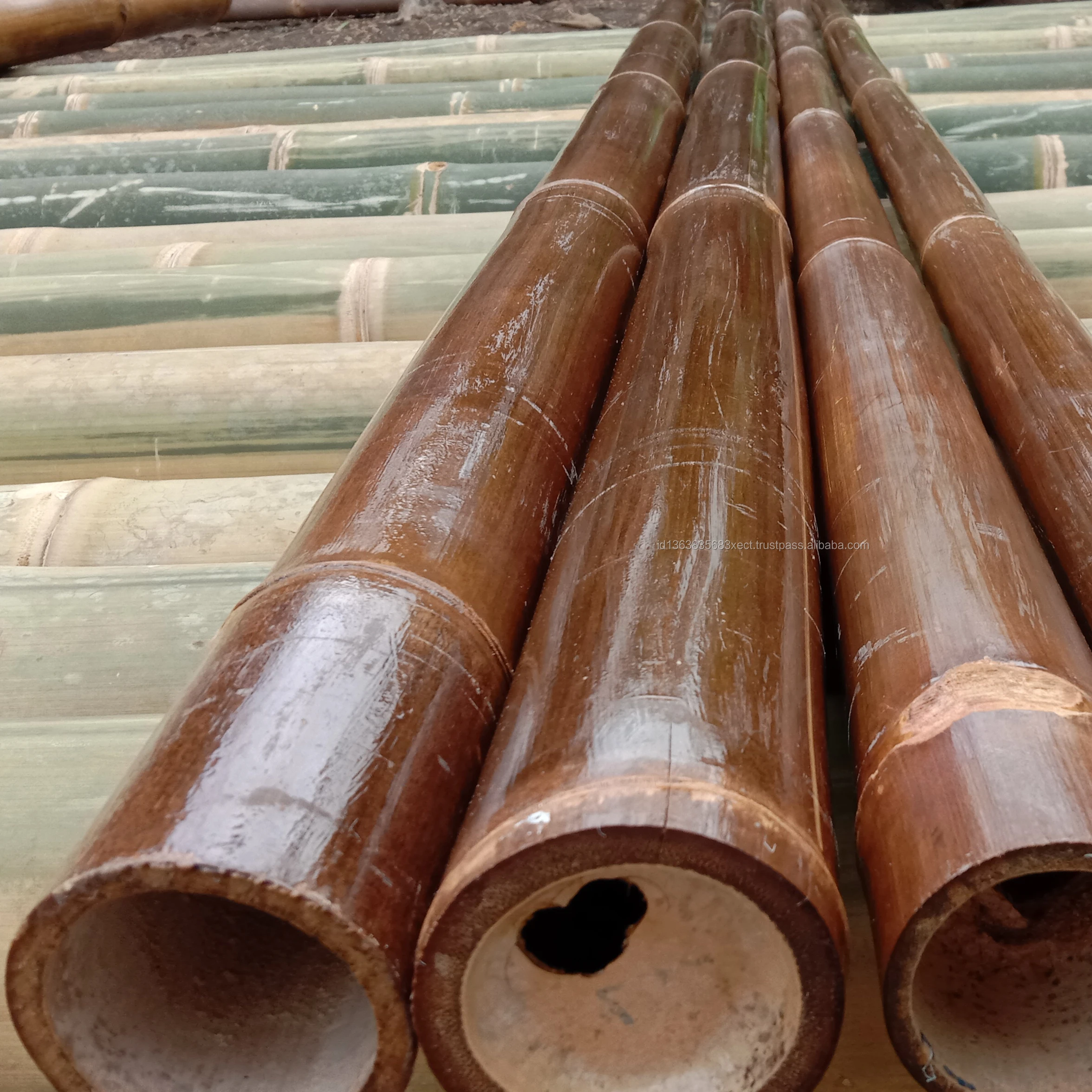 Высококачественные индонезийские бамбуковые палочки тропический черный бамбук обработанный для строительства горячая Распродажа 600 см