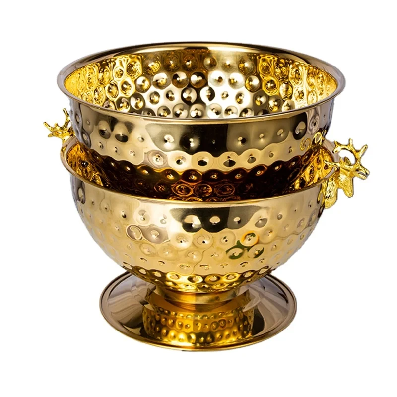 Factory Wholesale Double Wine Large Wall Insulated Stainless Steel Ice Bucket with Baffle