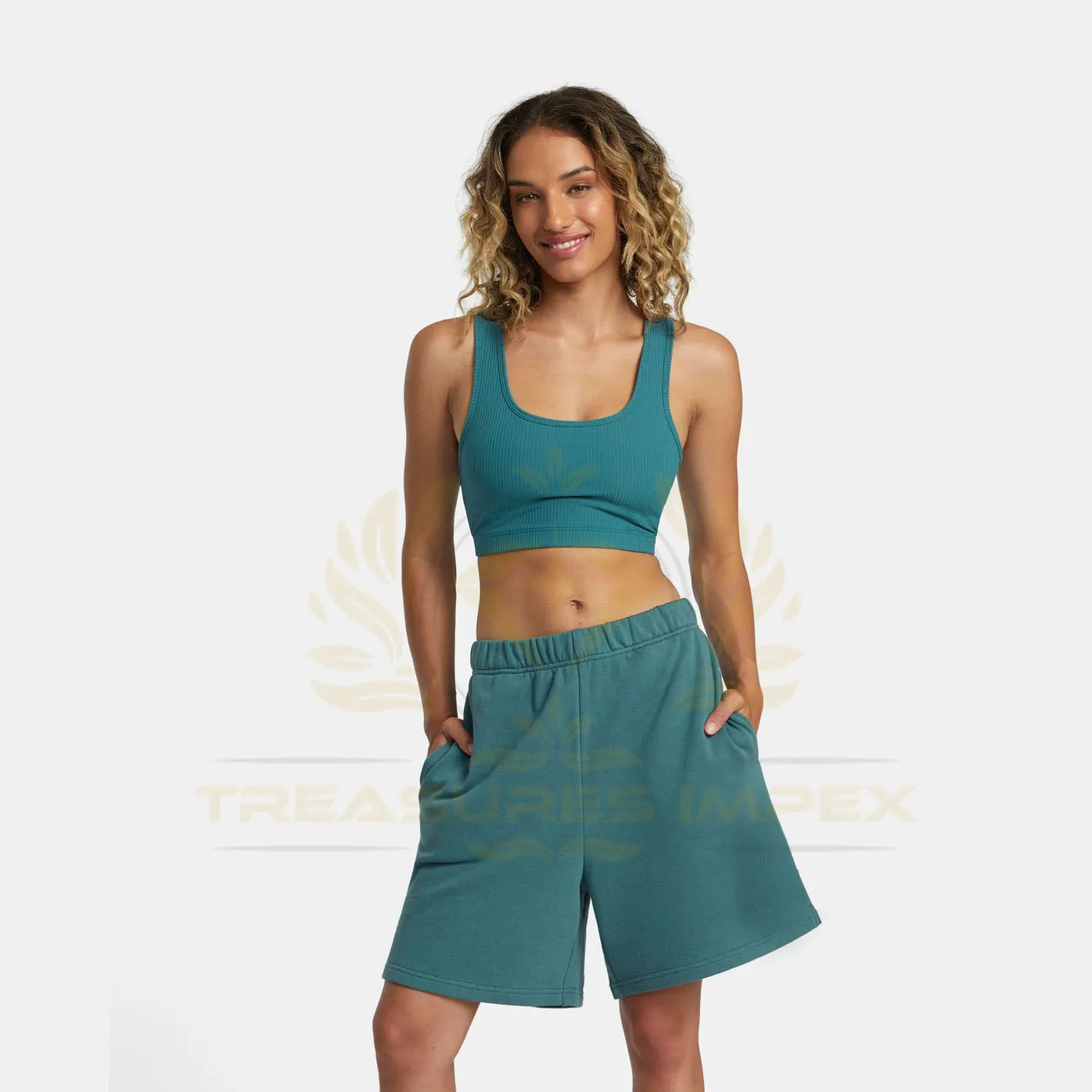 Hot Sale Korean Style Cotton Woman Sports Casual Wear Breathable Shorts Summer Solid Color Stretch Jogging Sweat  Shorts