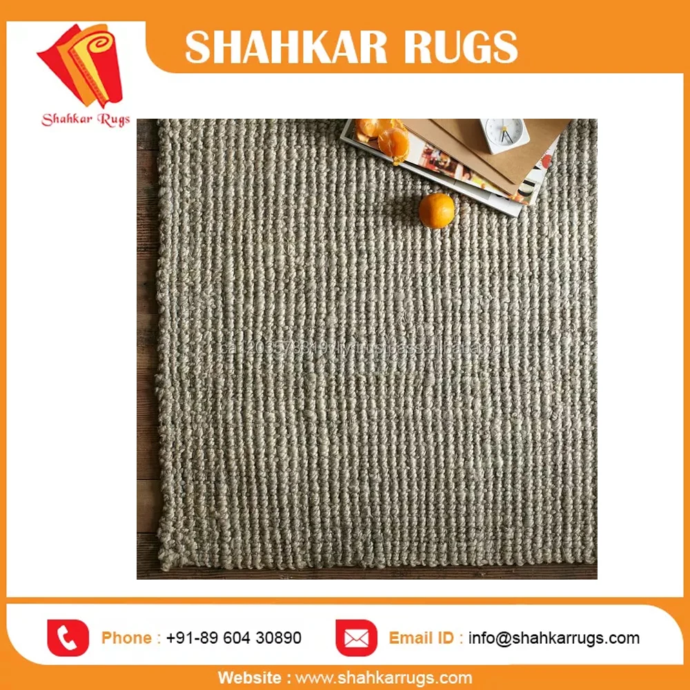 Top Quality Jute Flat Weave Natural Handmade Dhurrie Indian Carpet Rugs Jute Rug For Sale