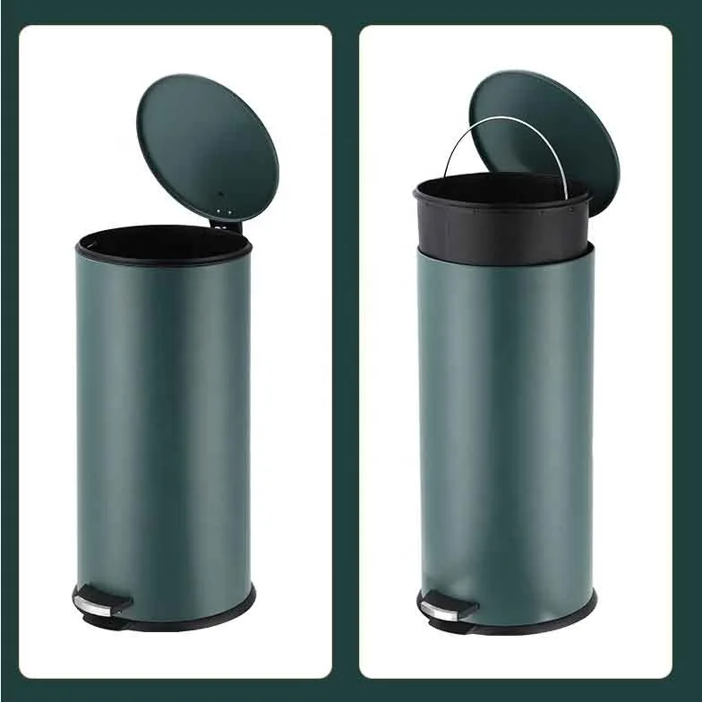 Kitchen bathroom Soft-Close Round Rust Protection 12 litres stainless steel step trash can