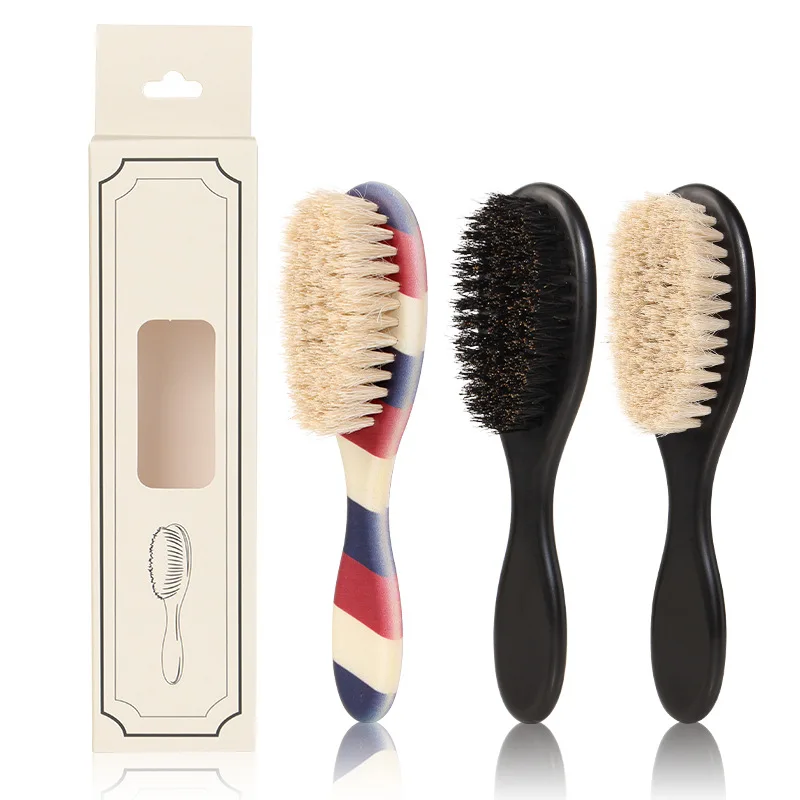 Vintage ABS Fade Brush Beard Grooming Brush for Men Beard Sweep Brush Boar Bristle  Restores Shine Hair Styling