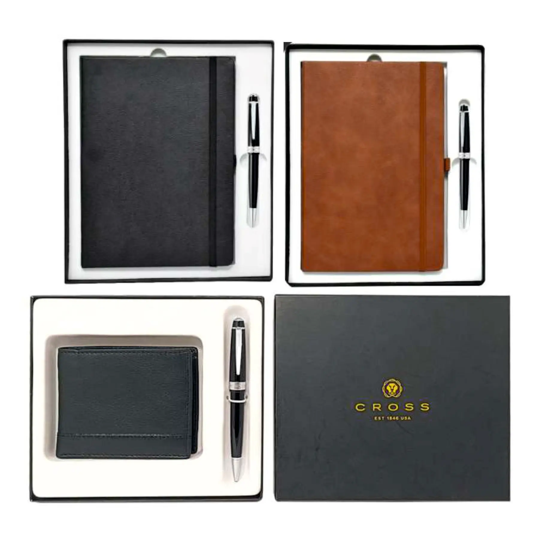 Cross Coventry Black & Tan Gold BP with Coin Wallet Gift Set Parker Fountain Roller & Ballpoint pens corporate Parker gift set