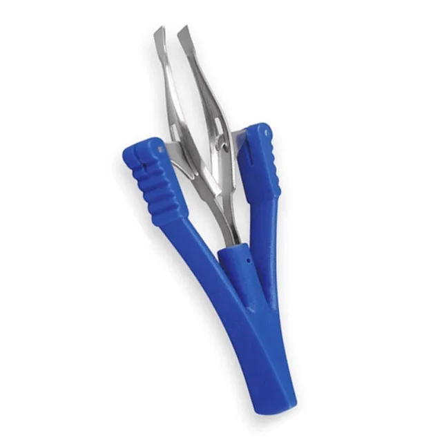 Eyebrow tweezers Stainless Steel Slanted Tip with plastic handle Professional high quality Private Label Manicure & Pedicure