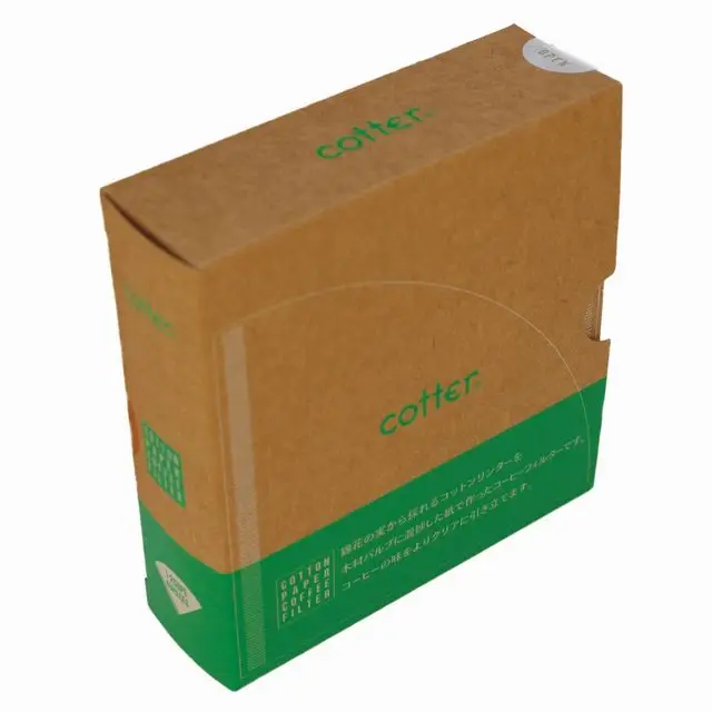 Cotter FSC сертифицированный Хлопок Смешанный экологически чистый кофейный бумажный фильтр OEM приемлемая Форма 1-2 чашки конуса сделано в Японии высокого качества