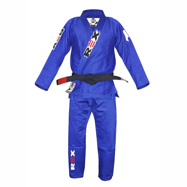 Cotton Customizable Blue BJJ Gis for Teams and Clubs Wholesale Lightweight Custom BJJ Gi for Training & Competition Pearl Weave