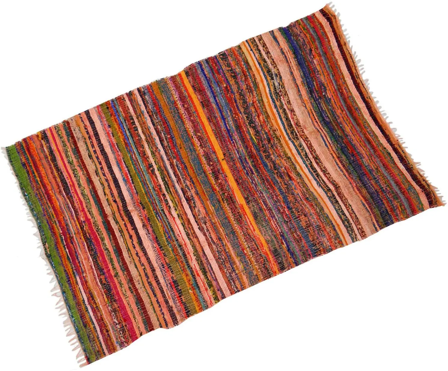 Chindi Cotton Rag Rugs 100% Eco-Friendly Multi Coloured Rug For Bedroom Living Room Dining Room Floor Decoration