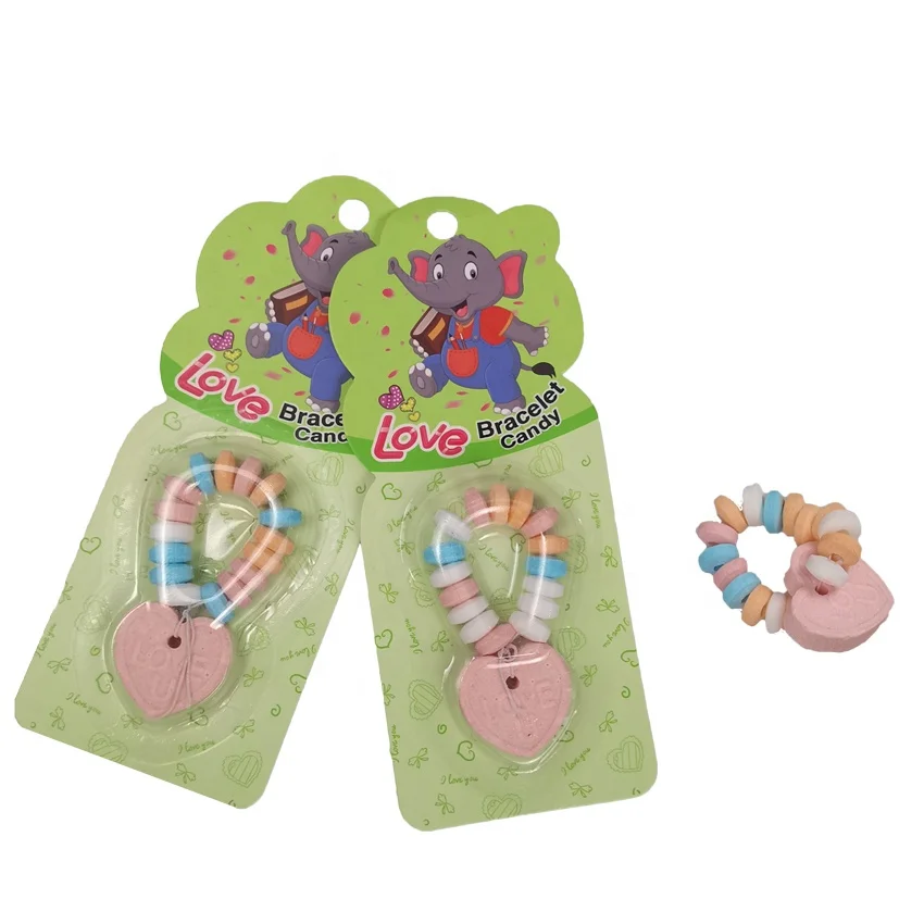 Factory Wholesale Necklace Bracelet Heart Shaped Hard Candies Tablet Candy Sweet Bonbons Pressed Candy for Girls