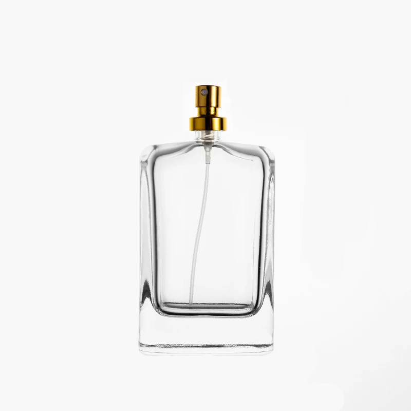 KDG Brand Clear Bottle Empty Perfume Glass Spray Bottle Rectangle 30ml 50ml 100ml Glass Perfume Bottle Cosmetic Packaging