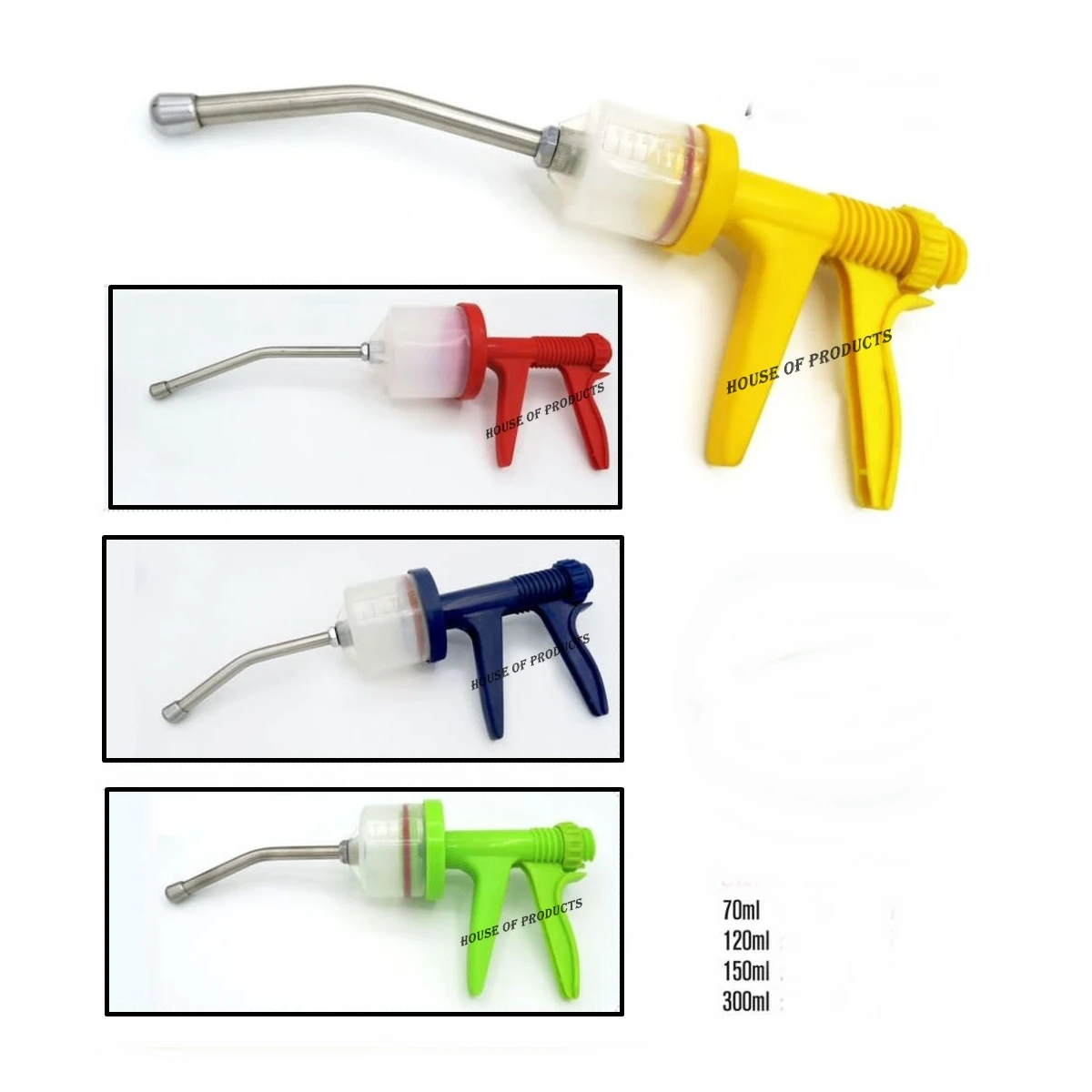 Drench Gun Syringe Cattle Sheep Farm Livestock Equine Drenching Gun Plastic with  Nozzle Drench Gun - Manual Drencher