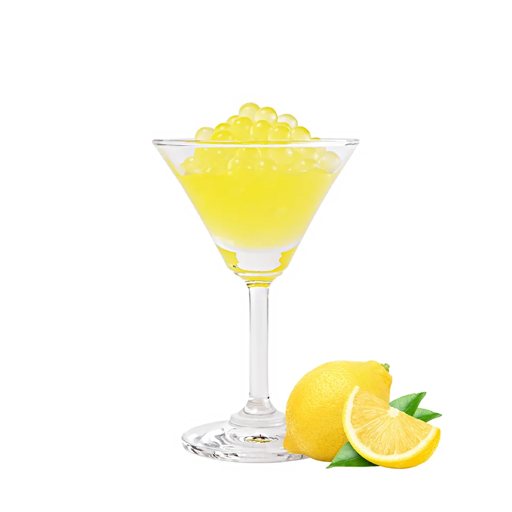 Taiwan boba tea supplies product Citrus Blast Lemon Flavored Popping Boba for Iced Teas
