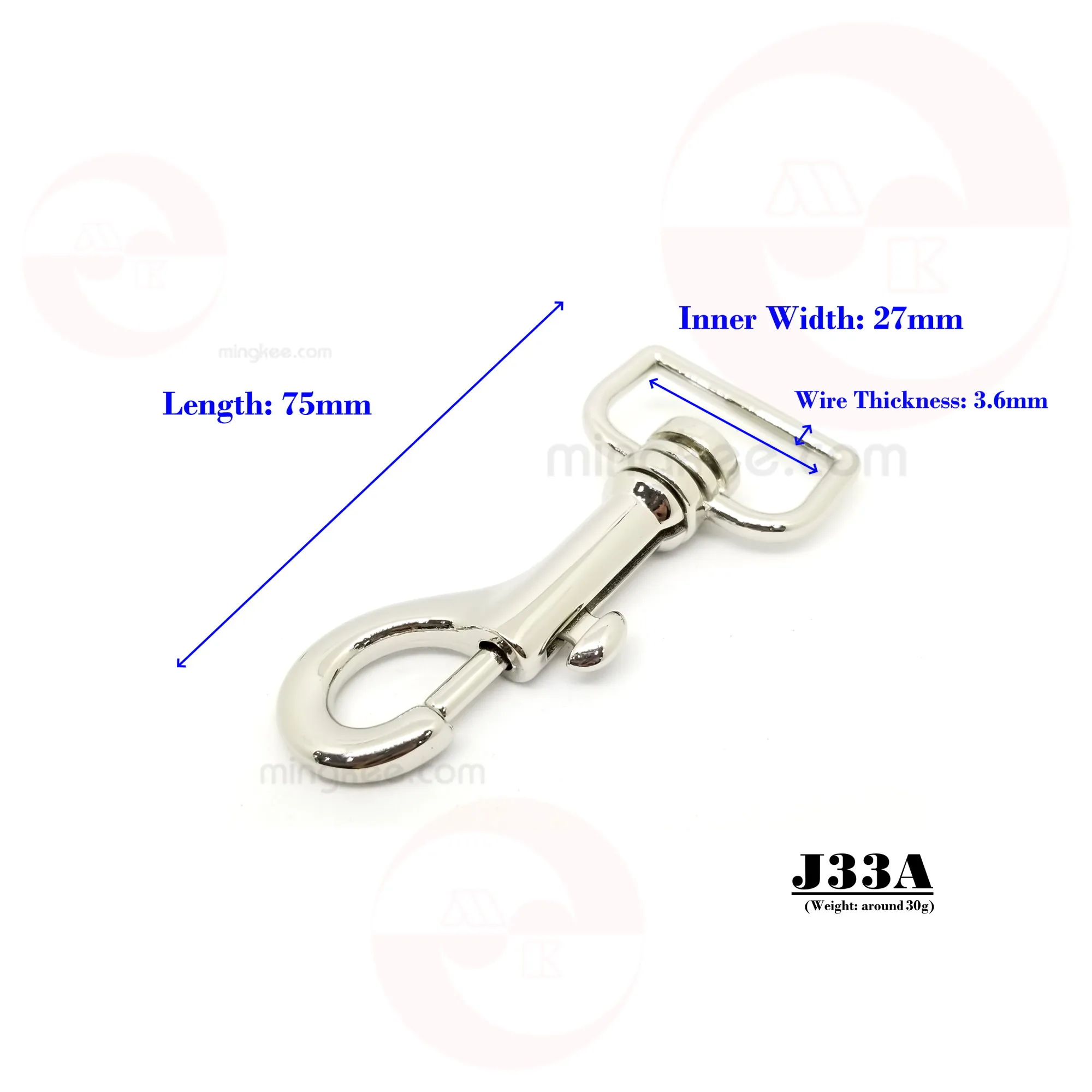 27mm 5 Colors Silver Gold Rose Gold Antique Brass Gun Metal Handbag Bag Metal Parts Accessories Clasp Snap Dog Hook