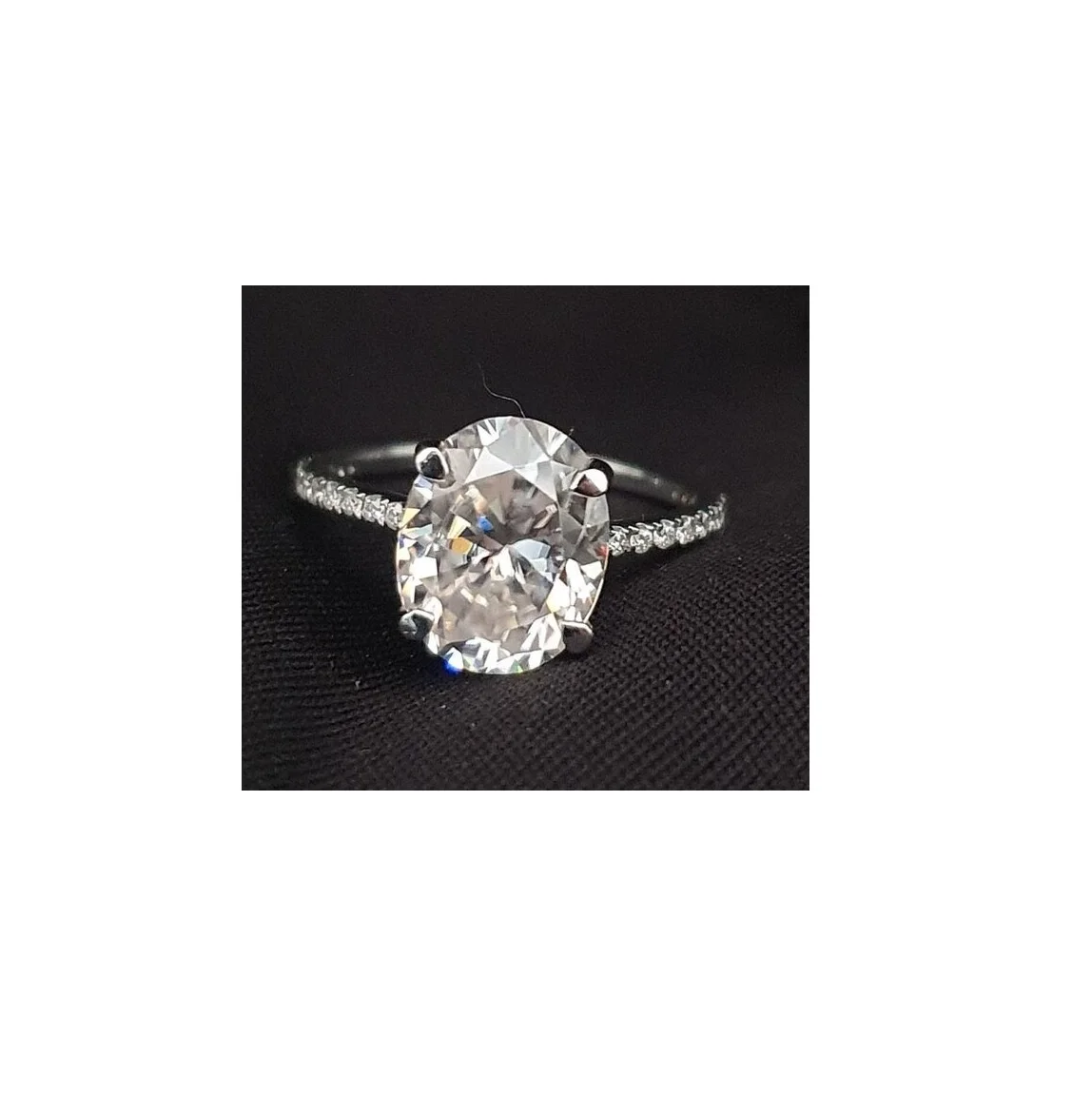 Custom IGI Certified Womens Silver Diamond Ring for Engagement Wedding Wear Use Available at Low Price from India