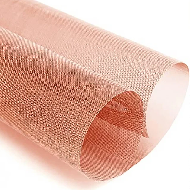 Faraday cage plain weave red brass copper thin titanium micron metal mesh