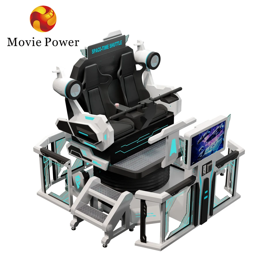 High Quality shooting game business 2 seats 9d vr chair motion simulator 360 degree vr simulator rotation roller coaster