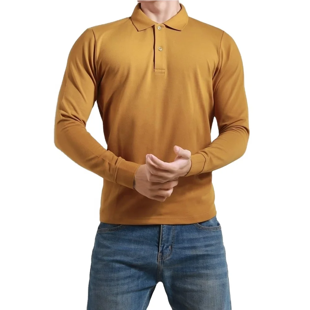 Mens long sleeve polo t shirts New design mens polo shirts Plain t shirt men clothing made in Viet Nam